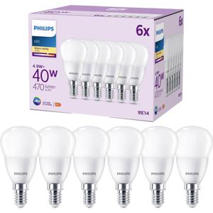 Philips Lighting 9290035465 LED-lamp Energielabel F (A - G) E14 Peer 4.9 W = 40 W Warmwit (Ø x l) 35 mm x 106 mm 6 stuk(s)