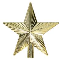 Mini kerstboom piek - ster - goud - kunststof - 14,5 cm - kerstboompiek