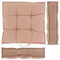 Unique Living Vloerkussen - oud roze - katoen - 43 x 43 x 7 cm - vierkant - Matras/zitkussen