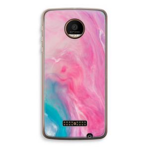 Roze explosie: Motorola Moto Z Force Transparant Hoesje