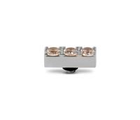 Melano Twisted Triple CZ Steentje Crystal | Zilver