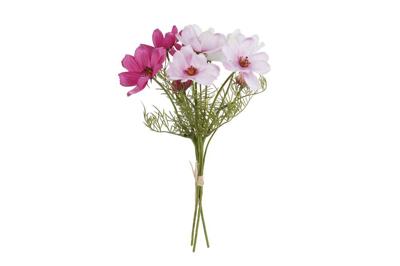 Kunst bloem Cosmos 3x wit/roze zijde 38cm