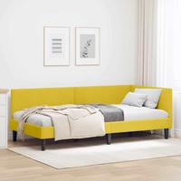 Hoekbedframe Geel 100 x 200 cm Fluweel en Engineered hout