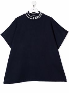 Fendi Kids t-shirt à logo imprimé - Bleu
