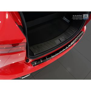 Zwart RVS Bumper beschermer passend voor Jaguar E-Pace 2017- 'Ribs' AV245169