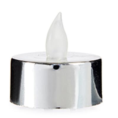 Giftdecor LED waxinelichtjes - 4x - zilverkleurig - incl. batterijen - sfeer theelichtjes