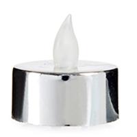 Giftdecor LED waxinelichtjes - 4x - zilverkleurig - incl. batterijen - sfeer theelichtjes