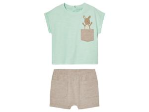 lupilu Baby T-shirt en korte broek (bruin/turquoise, 74/80)