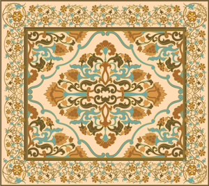 Mandala beige ontwerp vinyl tapijt eetkamer
