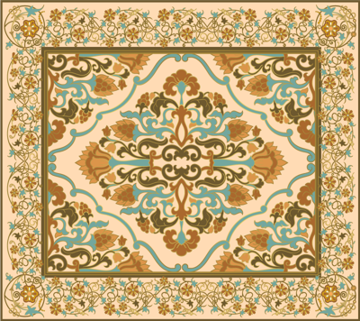 Mandala beige ontwerp vinyl tapijt eetkamer