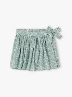 Bedrukt broekrokje voor meisjes blauwgroen