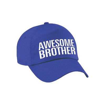 Awesome brother tekst petje - baseballcap - voor broer - blauw - heren Awesome brother tekst petje - baseballcap - voor broer - blauw - heren