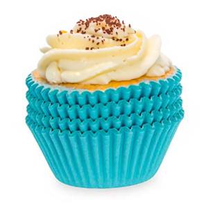 Muffin en cupcakes vormpjes - papier - blauw - set 100x stuks - Dia 10 cm