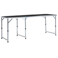 Campingtafel inklapbaar 180x60 cm aluminium grijs