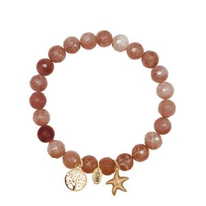 CO88 Armband met bedels levensboom/zeester goud/multicolour 8CB-90008