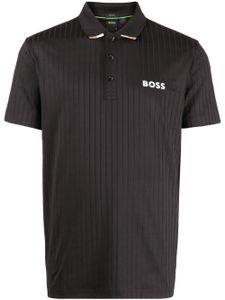 BOSS polo en maille nervurée - Noir