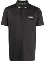 BOSS polo en maille nervurée - Noir