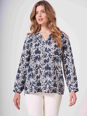 Linnen blouse met bloemenprint