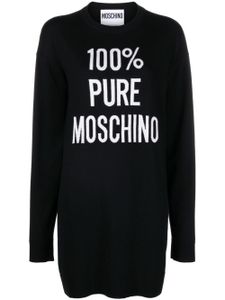 Moschino robe à logo en maille intarsia - Noir