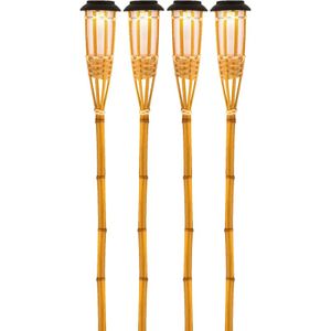 Tuinfakkel met solar verlichting - 4x - Bodi - 54 cm - LED vlam