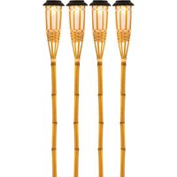 Tuinfakkel met solar verlichting - 4x - Bodi - 54 cm - LED vlam