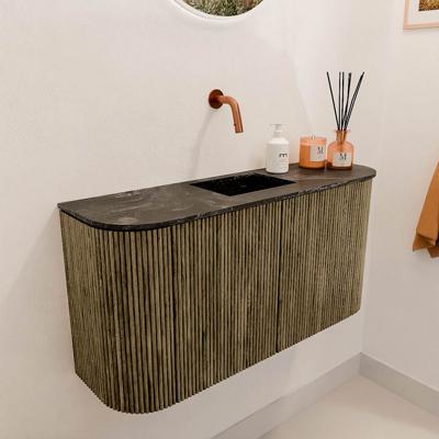 Toiletmeubel Mondiaz Joya Dlux | 83.2 cm | Meubelkleur Dusk | Faye wastafel Lava Wasbak Midden | Zonder kraangat(en)