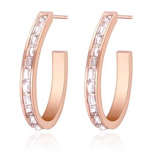Cilla Jewels Dames oorstekers Edelstaal Rose Zirkonia