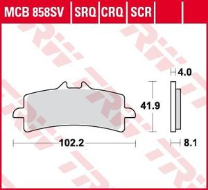 TRW Remblokken, en remschoenen voor de moto, MCB858CRQ Hyper carbon