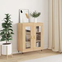 Dressoir 69,5x34x90 cm bewerkt hout sonoma eikenkleurig - thumbnail