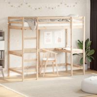 Hoogslaper met bureau massief grenenhout 90x190 cm
