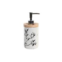 Zeepdispenser DKD Home Decor 8 x 9 x 17,5 cm Zwart Wit Keramiek - thumbnail