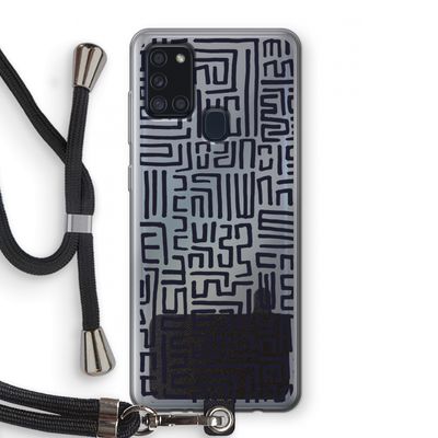 Moroccan Print: Samsung Galaxy A21s Transparant Hoesje met koord
