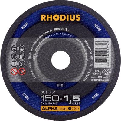 Rhodius 208861 Doorslijpschijf recht 150 mm 1 stuk(s) Staal