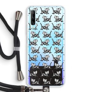 Zwarte poes: Huawei P Smart Pro Transparant Hoesje met koord