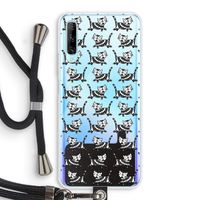 Zwarte poes: Huawei P Smart Pro Transparant Hoesje met koord