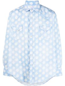 ERL chemise en coton à pois - Bleu