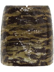 Dion Lee minijupe Vertical Horizon à sequins - Marron