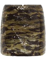 Dion Lee minijupe Vertical Horizon à sequins - Marron