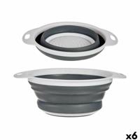 Strainer Kinvara 81604 Wit Grijs Polypropyleen TPR 25 x 20 x 8,5 cm 25 x 3 x 20 cm (6 Stuks)