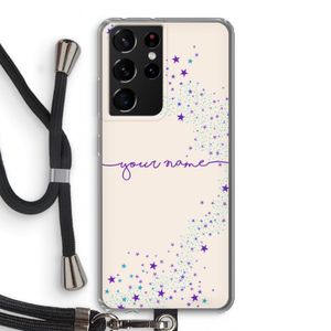 Sterren: Samsung Galaxy S21 Ultra Transparant Hoesje met koord