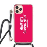 Neuters (roze): iPhone 11 Pro Transparant Hoesje met koord