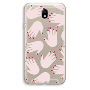 Hands pink: Samsung Galaxy J7 (2017) Transparant Hoesje