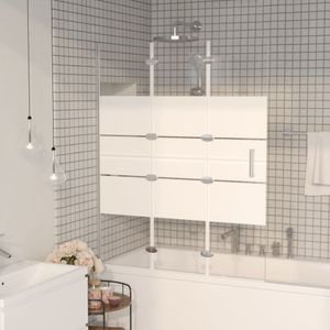 VidaXL Douchewand inklapbaar 100x140 cm esg wit