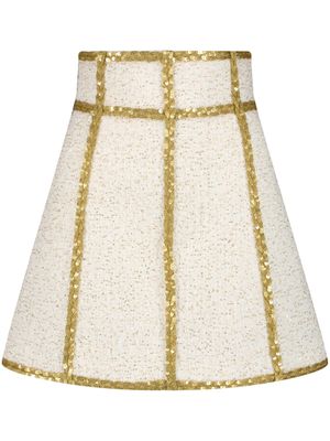 Giambattista Valli minijupe à sequins - Blanc