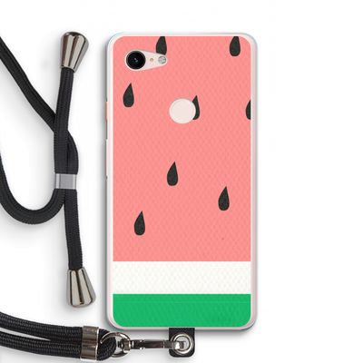 Watermeloen: Pixel 3 XL Transparant Hoesje met koord