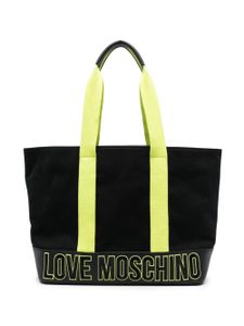 Love Moschino logo-embroidered colour-block tote bag - Noir