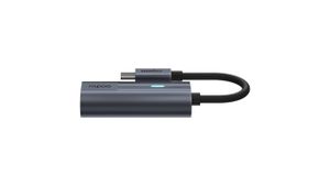 Rapoo USB-C Adapter, USB-C naar 3,5 mm Audio, grijs Desktop accessoire Zwart