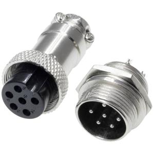 Pollin 453555 Ronde connector Bus, inbouw, Stekker Totaal aantal polen: 6 1 set(s)