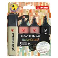 STABILO boss original - markeerstift - set 4 stuks - naturecolors