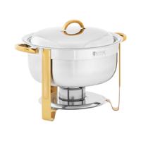 Chafing Dish - rond - gouden accenten - 4,5 L - 1 Brandstofcel - Royal Catering